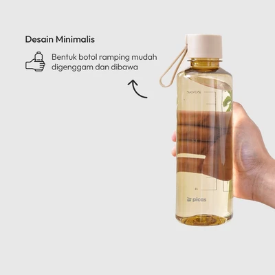 Gambar Picas Nako Botol Minum Plastik 600 ml - Krem