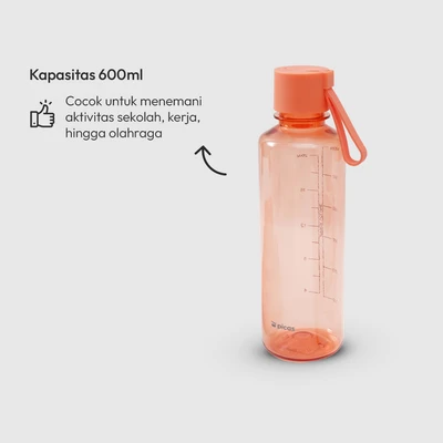 Gambar Picas Nako Botol Minum Plastik 600 ml - Pink Coral