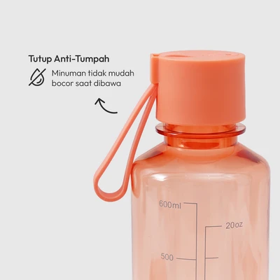 Gambar Picas Nako Botol Minum Plastik 600 ml - Pink Coral