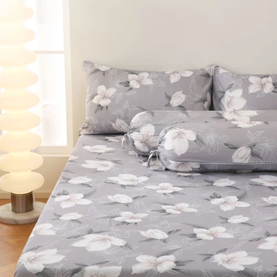 Gambar Sleeplite 180x200 cm Set 5 Pcs Seprai King Microfiber Flower Blair