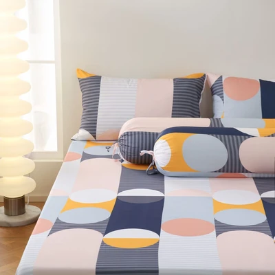 Gambar Sleeplite 180x200 cm Set 5 Pcs Seprai King Microfiber Abstrak Juno