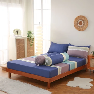 Gambar Sleeplite 180x200 cm Set 5 Pcs Seprai King Microfiber Stripe Sky