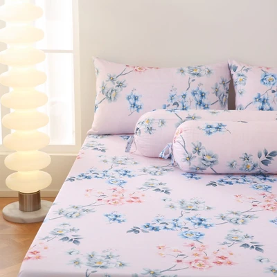 Gambar Sleeplite 160x200 cm Set 5 Pcs Seprai Queen Mocrofiber Flower Isa