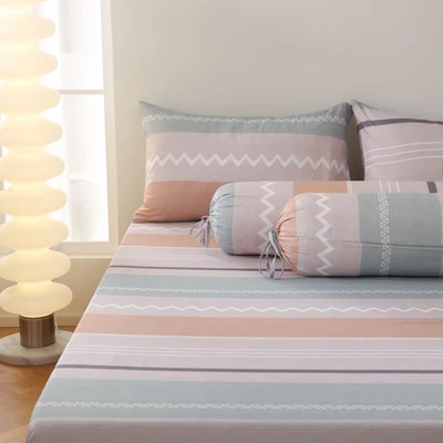 Gambar Sleeplite 180x200 cm Set 5 Pcs Seprai King Microfiber Stripe Zen