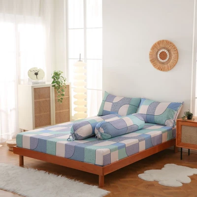 Gambar Sleeplite 160x200 cm Set 5 Pcs Seprai Queen Microfiber Abstr Dna