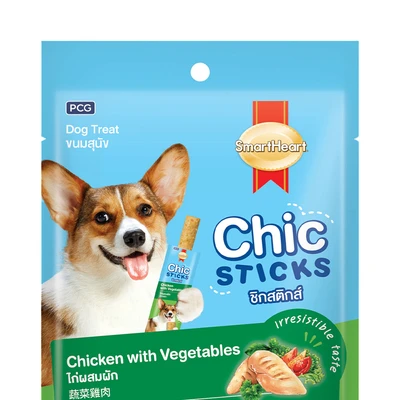 Gambar SmartHeart Camilan Anjing All Life Stages Chic Stick Chicken & Vegetables 15 grx4 pcs