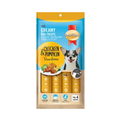 Gambar SmartHeart Camilan Anjing All Life Stages Small Creamy Chicken & Pumpkin 4 pcsx15 gr