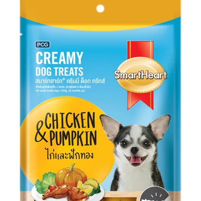Gambar SmartHeart Camilan Anjing All Life Stages Small Creamy Chicken & Pumpkin 4 pcsx15 gr