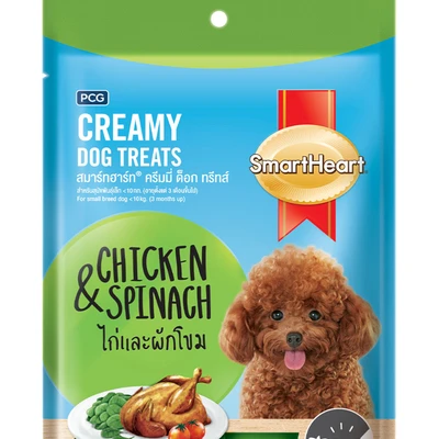 Gambar SmartHeart Camilan Anjing All Life Stages Small Creamy Chicken & Spinach 4 pcsx15 gr