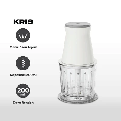 Gambar Kris Mini Chopper Kaca 600 ml 200 watt - Putih