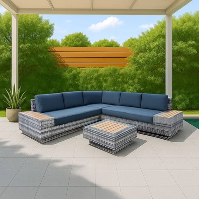 Gambar Soleil Savana Set Kursi & Meja Teras - Abu-Abu