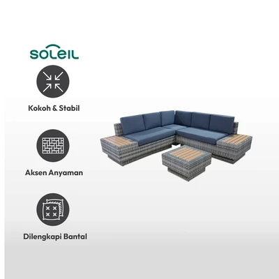 Gambar Soleil Savana Set Kursi & Meja Teras - Abu-Abu