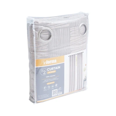 Gambar Informa Gorden Crepe Mix Line 140x250 cm Set 2 pcs - Krem Beige