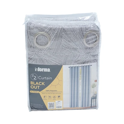 Gambar Informa Gorden Blackout 135x250 cm Set 2 pcs - Abu-Abu