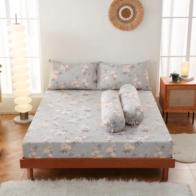 Gambar Sleeplite 180x200 cm Set 5 Pcs Seprai King Microfiber Flower Amy