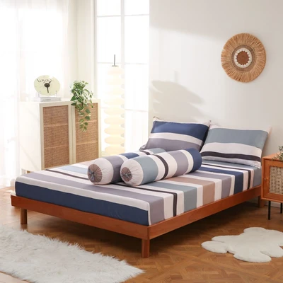 Gambar Sleeplite 180x200 cm Set 5 Pcs Seprai King Microfiber Stripe Bora