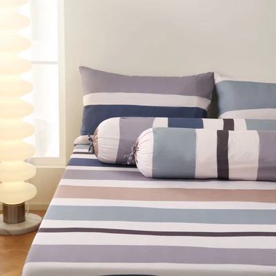 Gambar Sleeplite 180x200 cm Set 5 Pcs Seprai King Microfiber Stripe Bora
