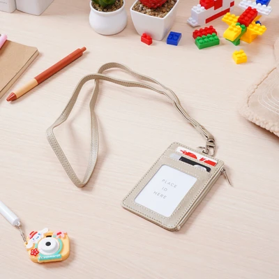 Gambar Ataru Id Card Holder Dengan Zipper - Cokelat Champagne