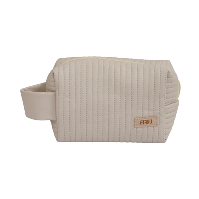 Gambar Ataru Pouch Kosmetik PU Boxy - Krem Beige