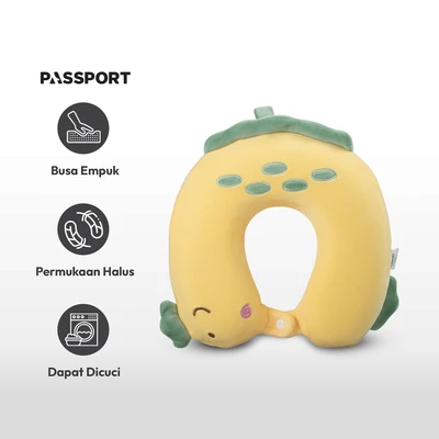 Gambar Passport Bantal Leher Anak Dino - Kuning