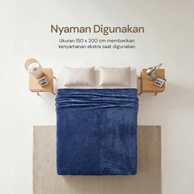 Gambar Informa 150x200 cm Selimut Microfiber Solid - Biru Navy