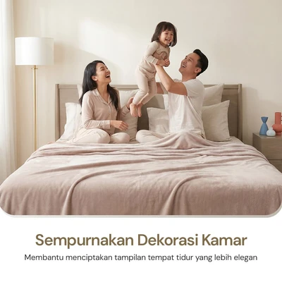 Gambar Informa 150x200 cm Selimut Microfiber Solid - Cokelat Choco