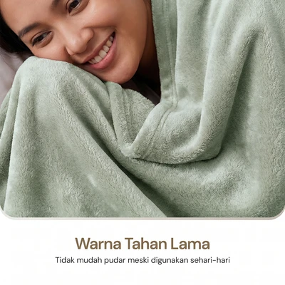 Gambar Informa 150x200 cm Selimut Microfiber Solid - Hijau