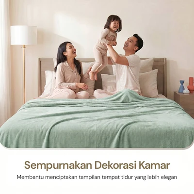 Gambar Informa 150x200 cm Selimut Microfiber Solid - Hijau