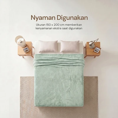 Gambar Informa 150x200 cm Selimut Microfiber Solid - Hijau