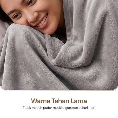 Gambar Informa 150x200 cm Selimut Microfiber Solid - Abu-Abu