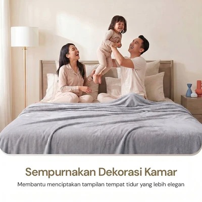 Gambar Informa 150x200 cm Selimut Microfiber Solid - Abu-Abu