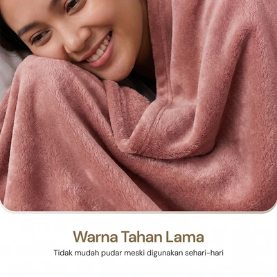 Gambar Informa 150x200 cm Selimut Microfiber Solid - Pink Rose