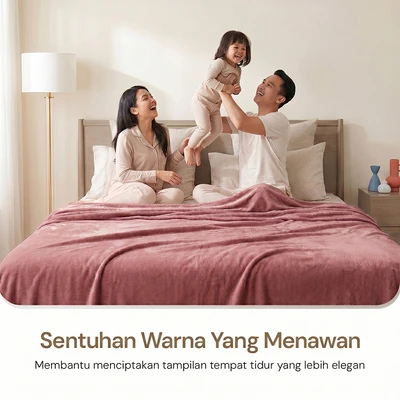 Gambar Informa 150x200 cm Selimut Microfiber Solid - Pink Rose