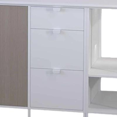 Gambar Informa Loris Kabinet Bawah Dapur Metal - Putih/Cokelat Beech