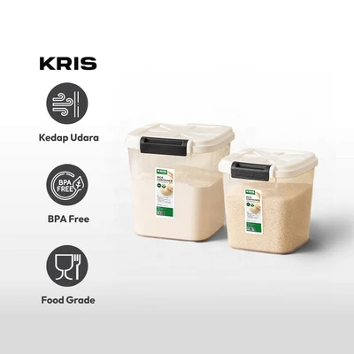 Gambar Kris Tempat Beras Plastik 10 Liter - Putih