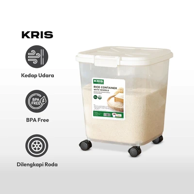 Gambar Kris Tempat Beras Plastik 15 Liter - Putih