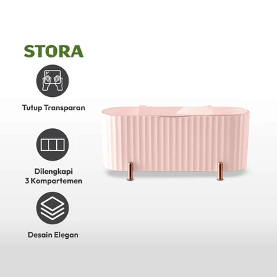 Gambar Stora Kotak Penyimpanan Kapas 21.4x8.6x9.1 cm - Pink