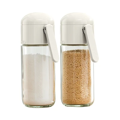 Gambar Informa Pearl Tempat Bumbu Dapur Kaca 250 ml Set 2 Pcs - Putih
