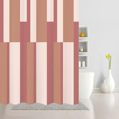 Gambar Forhom Tirai Kamar Mandi Polyester Dengan Hooks Square 180x200 cm