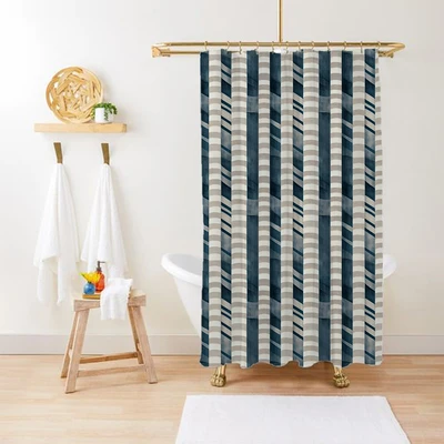 Gambar Forhom Tirai Kamar Mandi Polyester Dengan Hooks Strip 180x200 cm