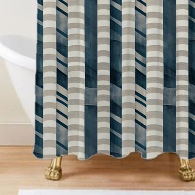 Gambar Forhom Tirai Kamar Mandi Polyester Dengan Hooks Strip 180x200 cm
