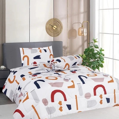 Gambar Sleeplite 120x200 cm Set 4 Pcs Seprai Single Microfiber Abstrak Sunny
