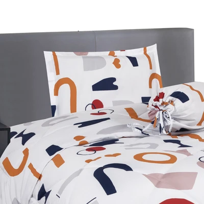 Gambar Sleeplite 120x200 cm Set 4 Pcs Seprai Single Microfiber Abstrak Sunny