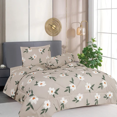 Gambar Sleeplite 120x200 cm Set 4 Pcs Seprai Single Microfiber Flower Yuri