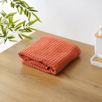 Gambar Forhom 70x140 cm Handuk Mandi Waffle - Merah Terracotta