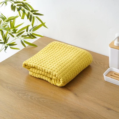 Gambar Forhom 50x100 cm Handuk Travel Waffle - Kuning Mustard
