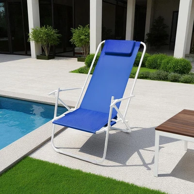Gambar Soleil Brazilian Kursi Pantai Lipat Fabric - Biru Ocean