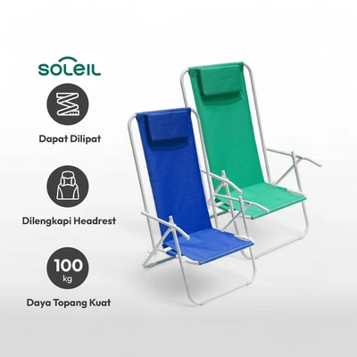 Gambar Soleil Brazilian Kursi Pantai Lipat Fabric - Biru Ocean