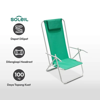 Gambar Soleil Brazilian Kursi Pantai Lipat Fabric - Hijau Ocean