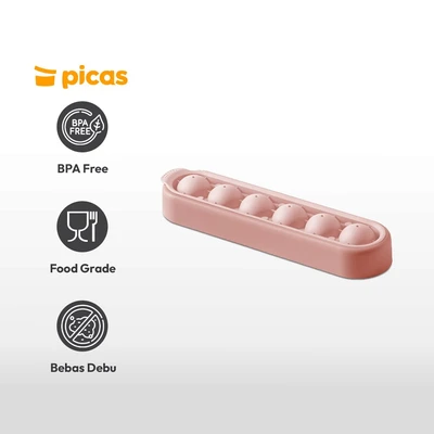 Gambar Picas Cetakan Es Batu Silikon 6 Slot - Pink